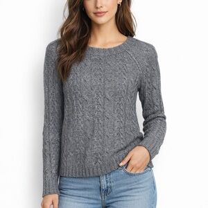 Autumn Cashmere Cable Knit Sweater Women’s Small Gray Merino Blend Pullover